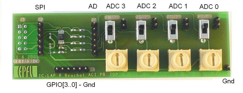 Photo of the serial A/D board